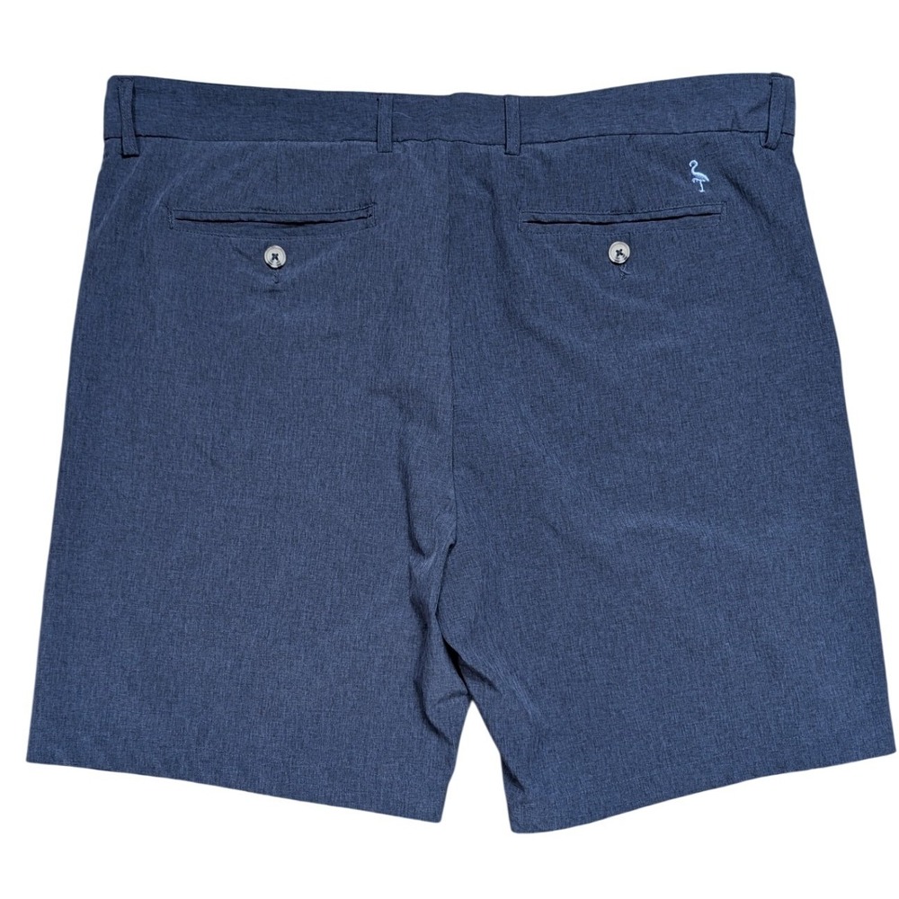 TailorByrd Shorts Mens 38 Blue Heathered Stretch‎ Flamingo Logo Golf Casual